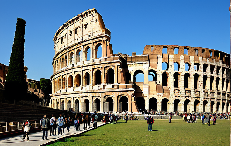 세계문화유산과 관광 - Roman Colosseum**

"A grand, wide shot of the Roman Colosseum in Italy during the day. The ancient a...