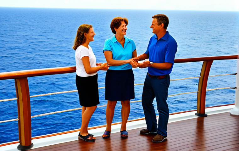 해양 관광 - Sailing Adventure**

"A professional female sailor, fully clothed in appropriate sailing attire, sta...