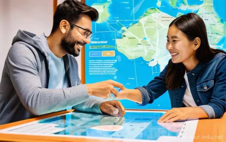 디지털 관광 마케팅 - **Image Prompt: Immersive VR Travel Experience**
    A person, appearing to be in their late twentie...