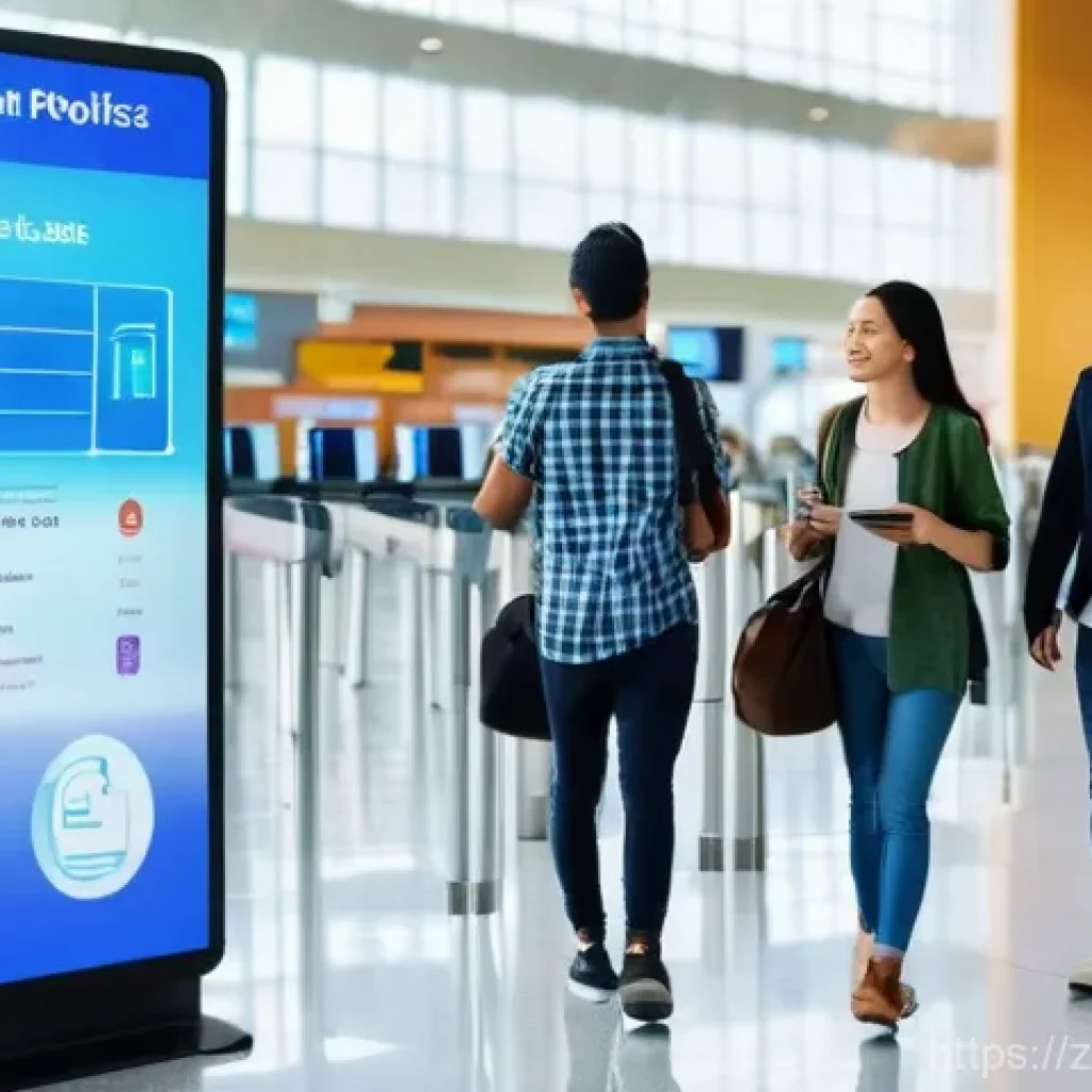 정부의 관광산업 지원 - **Seamless Global Journey with Digital Ease**
    *   **Description**: A vibrant, sunlit, modern air...