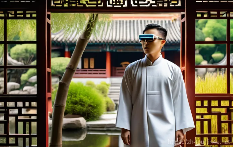 국내 관광 정책 - **Smart Tourism - Immersive Cultural Experience:**
    "A young adult, wearing sleek, modern augment...